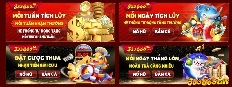 Khuyến mãi tại 333666 được cung cấp cho tất cả khách hàng