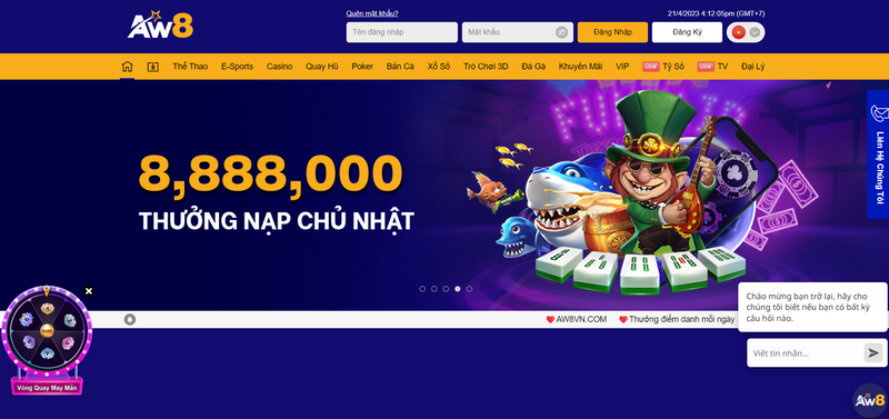 AW8 là nhà cái có tiềm năng phát triển mạnh mẽ, nhiều game hay